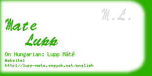 mate lupp business card